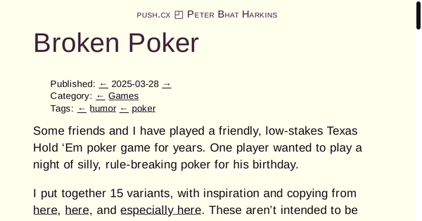 Broken Poker